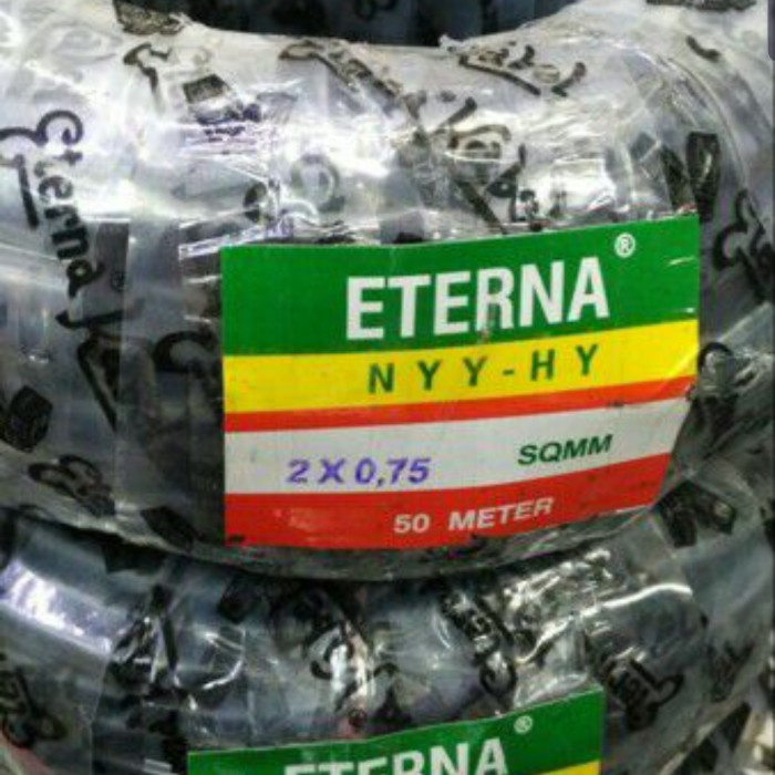 [Ori] Nyyhy 2X075Mm / Kabel Listrik Eterna Nyyhy / Kabel Serabut Hitam Diskon