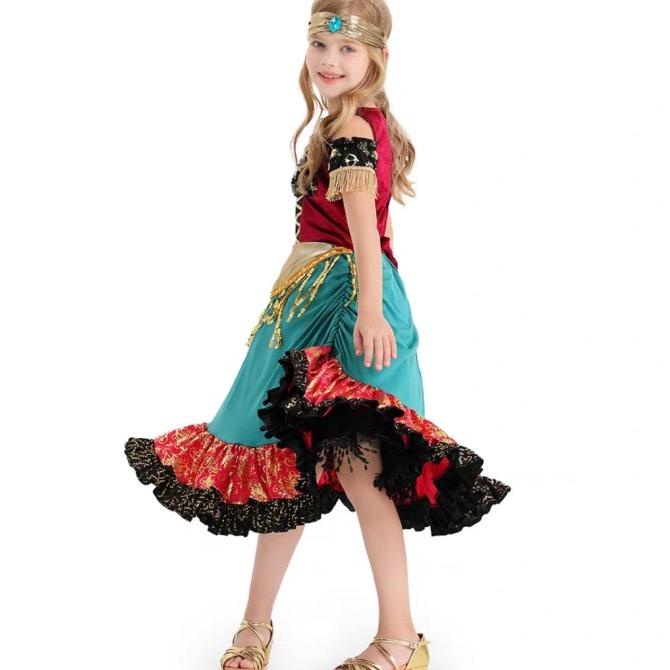 Gypsy Girl Halloween Costume Romany Girl Kostym Hindi Fortune Teller Original