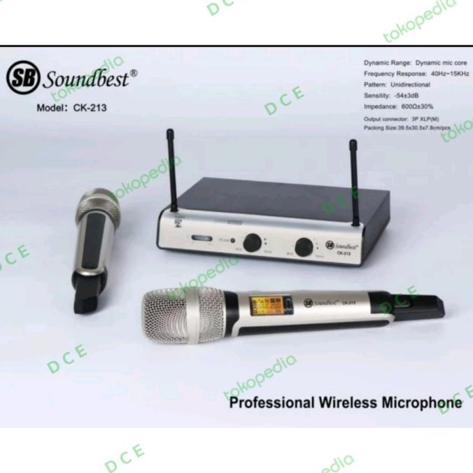 Mic Wireless Soundbest Ck213 Soundbest Ck 213 2Mic Pegang Original Premium