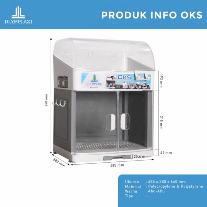[Ori] Lemari Piring Rak Piring Plastik  Pintu Tutup Olymplast Oks Limited