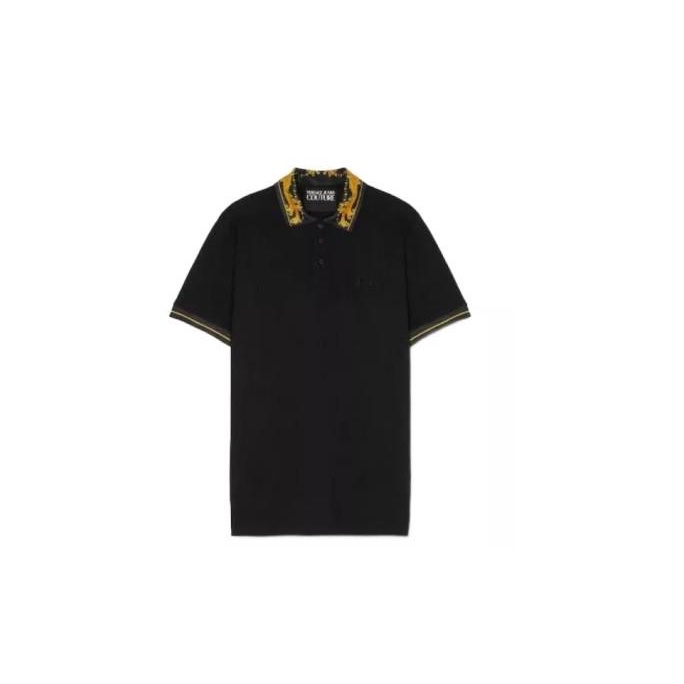 Fashion Pria | Versace Jeans Collar Gold Black Polo / Kaos Branded Original  Kekinian