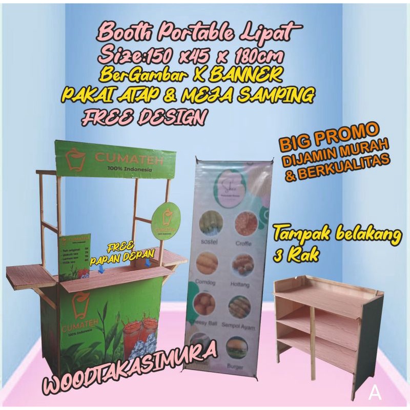 Booth portable/booth/gerobak lipat/meja lipat/event desk/meja portable