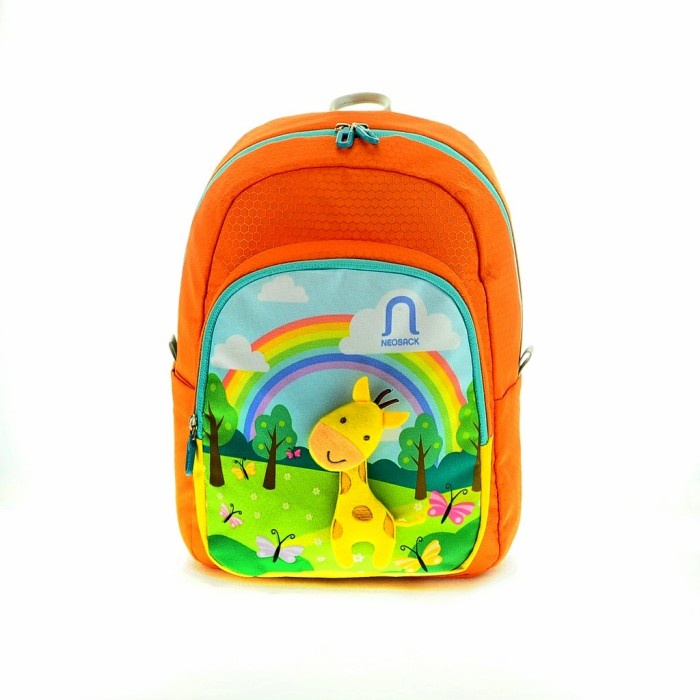 [Original] Tas Ransel Backpack Anak Neosack Backpack Happy Giraffe Orange Terbaru