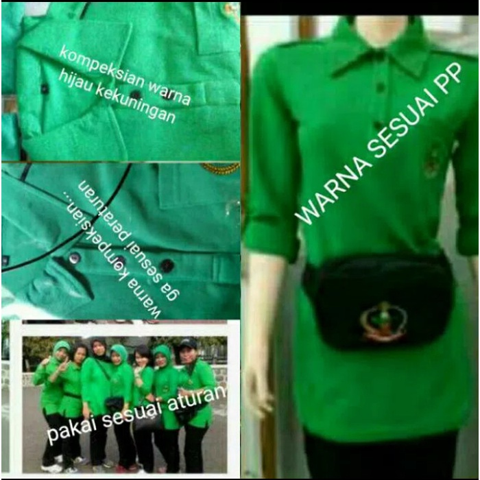 [Original] Paket Lengkap Seragam Tas Jilbab Olahraga Pso Hijau Persit Limited