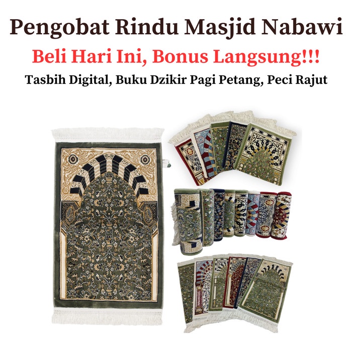 [Original] Sajadah Premium Raudhoh  Sajadah Sholat Premium Asli Madinah Diskon