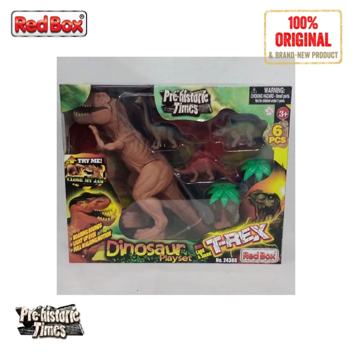 ✅Baru Red Box Toys Pre-Historic Times T-Rex Dinosaur Playset Light And Sound Diskon