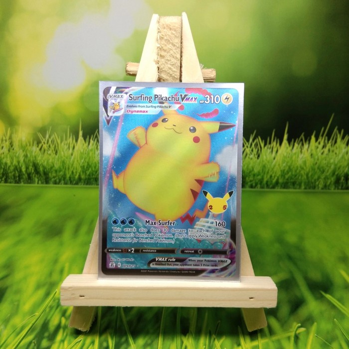 ✅COD Kartu Pokemon Eng Surfing Pikachu Vmax / Celebrations 25Th Anniversary Terbaru