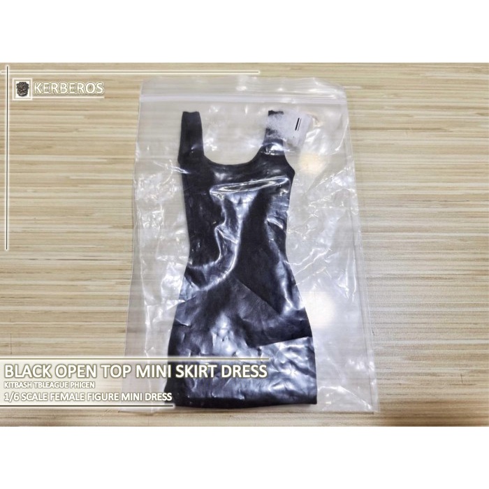 ✅Baru Kitbash Tbleague Phicen Female Figure Black Open Mini Skirt Dress 1/6 Limited