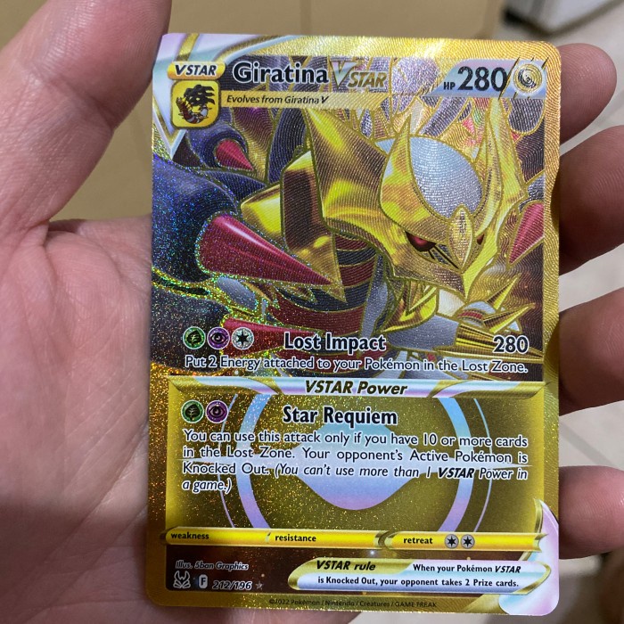 ✅COD Kartu Pokemon Card Lost Origin Giratina Vstar Gold Limited