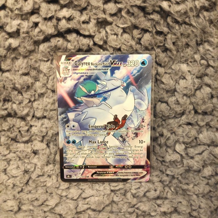 ✅COD Pokemon Card Calyrex Putih Vmax Csr S8B 221/184 Set Klimaks Tcg Kartu Berkualitas