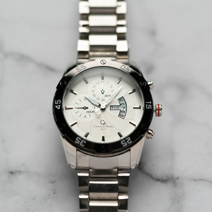 ✅New Ori Jam Tangan Pria Christyan Arden Daydate Ca8604 Gth - White 46Mm Terbaru