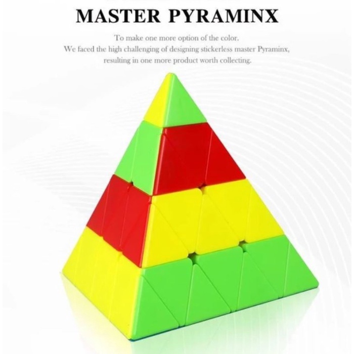 ✅New Rubik Qiyi Master Pyraminx 4X4 Stickerless Piramida 4X4X4 Original Berkualitas