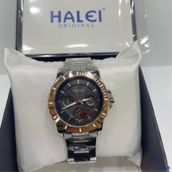 ✅New Ori Excellent Watch Jam Tangan Wanita Halei 3054L Silver Rosegold Berkualitas