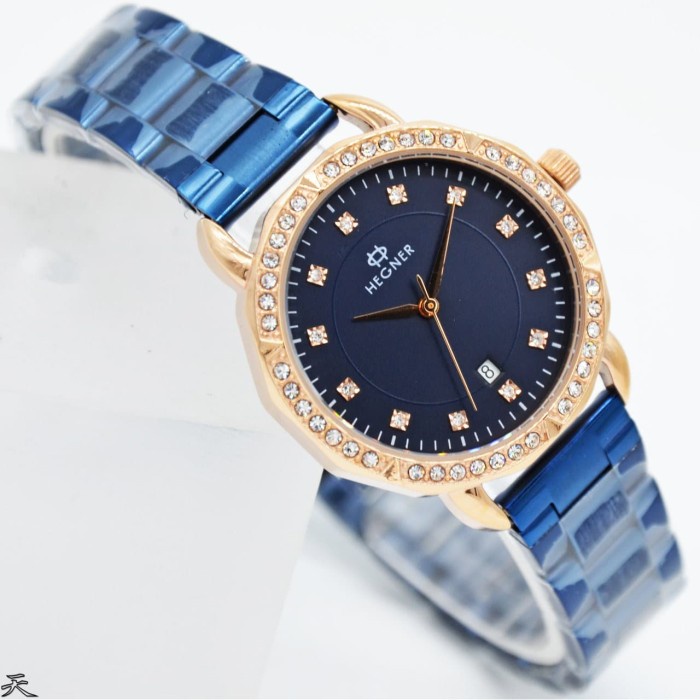 ✅New Ori Hegner 5038Lbr / Hegner 5038 - Jam Tangan Wanita Original - Blue Rose Berkualitas