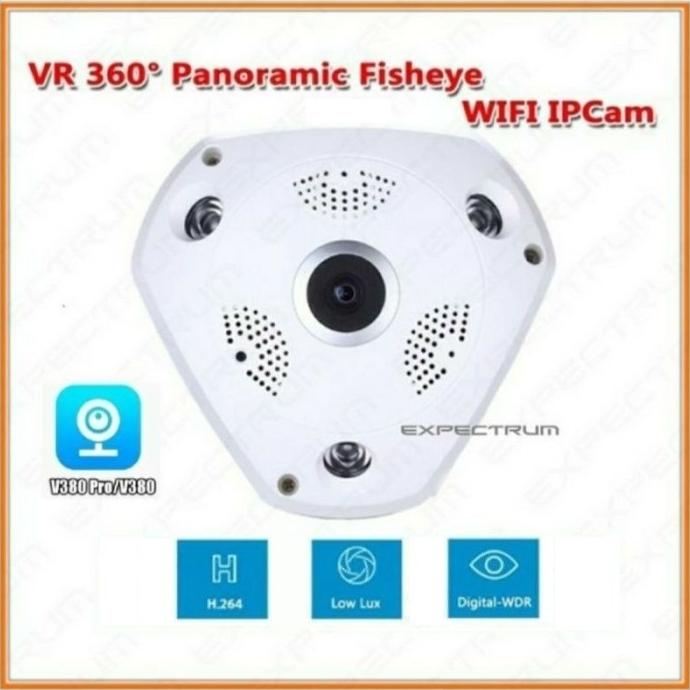 IP Camera / IP CAM VR V380. Wireless Fish Eye 360 Panoramic Lens cam