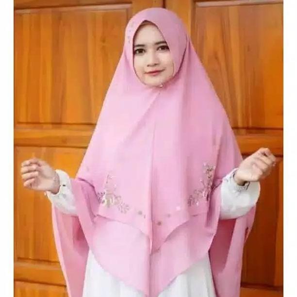 New Khimar Premium - Hijab Ceruti Bordir Jilbab Syari Ori Jns Pet Antem Pengiriman Cepat