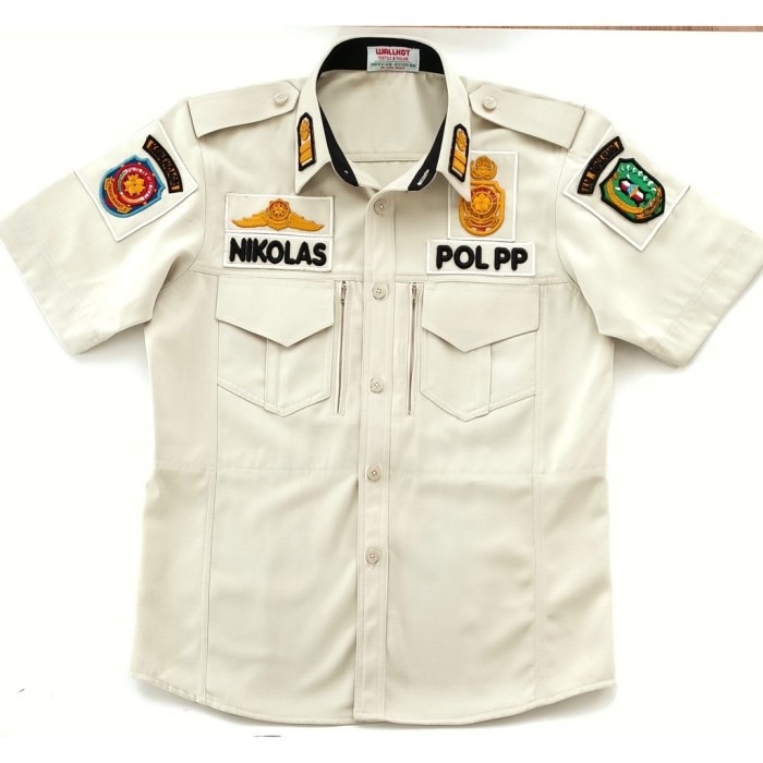 [COD] Baju Pdh Pol Pp  Bordir Timbul Set Lengkap Timbul Diskon