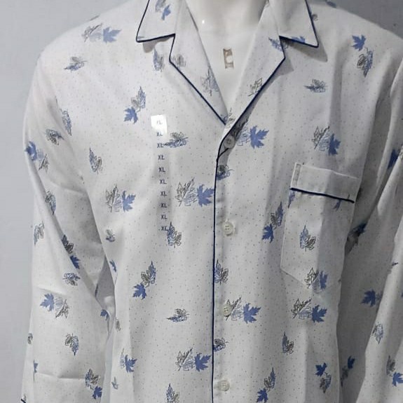 [COD] Piyama Putih Katun La Mirage Lengan Panjang Pria Limited