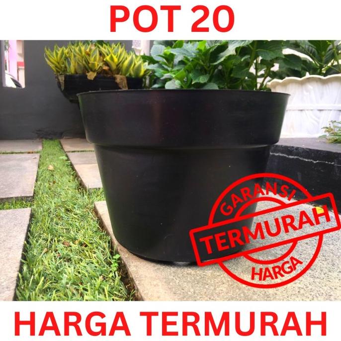 Pot bunga/pot plastik hitam 20