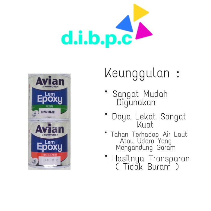 

170Ml Lem Epoxy Tranparant Bening 2 Komponen Hardener Resin Avian