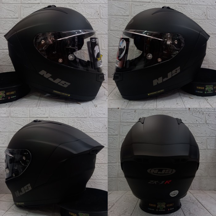 Masih Njs Helm Zx1-R Solid Black DoffNjs Zx1R