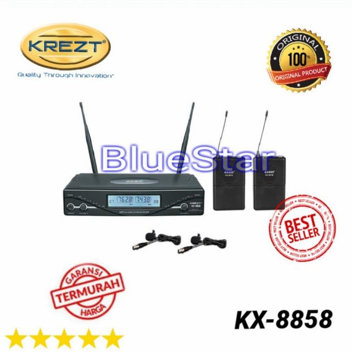 Microphone Wireless KX 8858 Original Krezt Dual Mic Kx8858