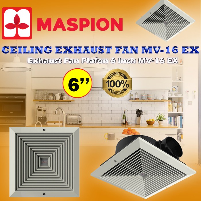 Maspion Ceiling Exhaust Fan Plafon Mv-16 Ex 6 Inch