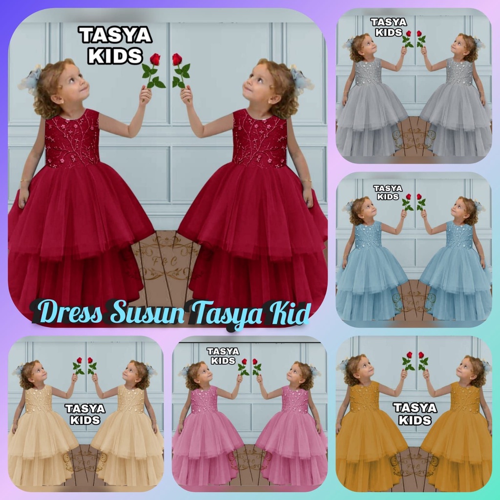 Dress Anak Perempuan 3 4 Tahun Gaun Pesta Barbie Korean Style Lucu Umur 1 2 3Thn 5 6 7 8 9 10 11 12 
