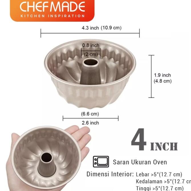 CHEFMADE Loyang Bolu Kecil loyang sultan mini 10cm Loyang Kue Marmer