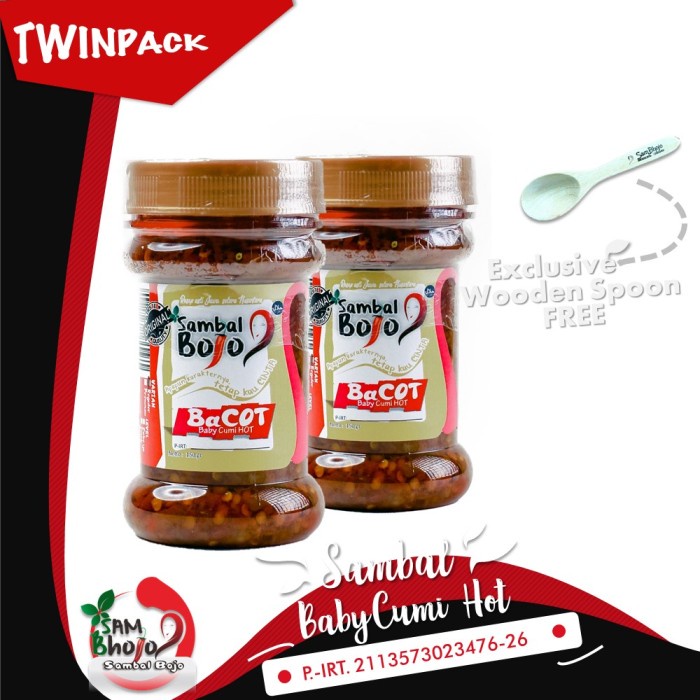 

Sambal Baby Cumi Hot (Bojo Bacot) Premium Botol 150Gr X 2 - Twinpack
