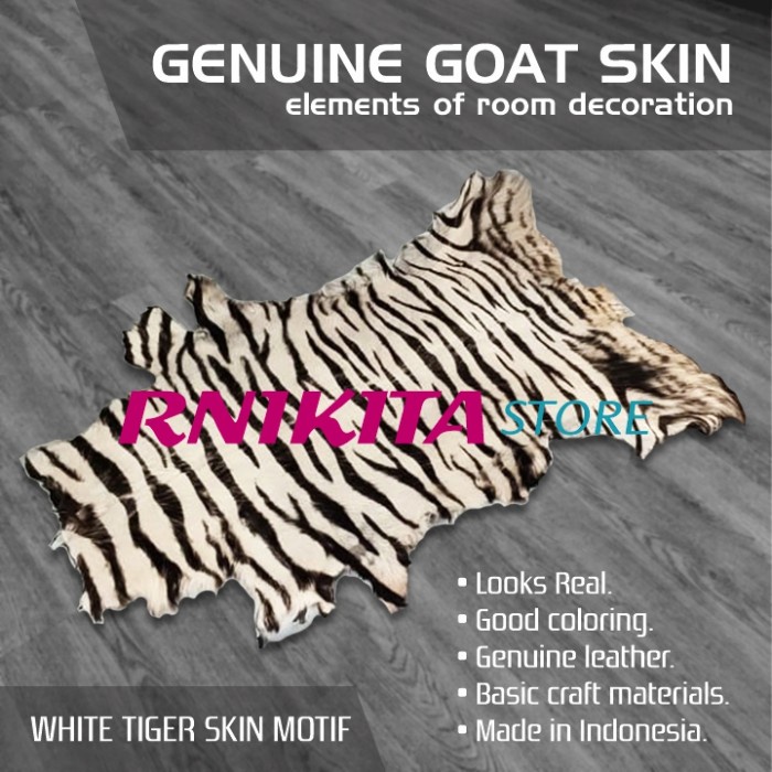 ✅New Ori Kulit Kambing Asli Motif Macan Putih - Genuine Goat Skin Berkualitas