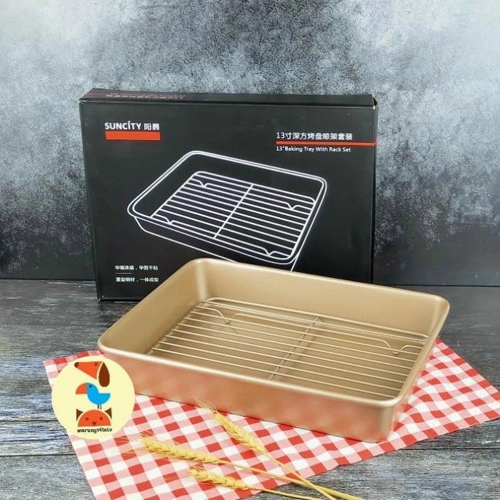 

✅Original Suncity Loyang Persegi Cooling Rack Premium Anti Lengket 13Lps0023 Limited