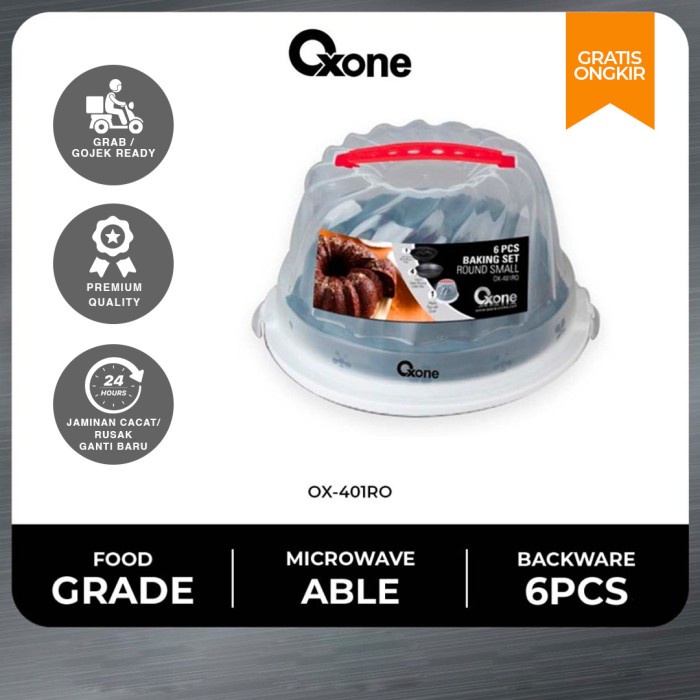 

✅Original Oxone Ox401Ro Baking Pan Cetakan Kue Baking Set 6 Pcs Food Grade Diskon