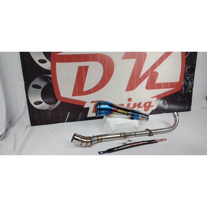 ✨Baru Exhaust Knalpot Racing Yamaha Jupiter Z Akrapovic Megaphon Biru Diskon