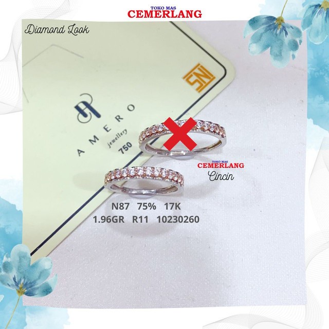 ✨Termurah Cincin Amero Roxe 750 17K R11 1.96 10230260 Diskon