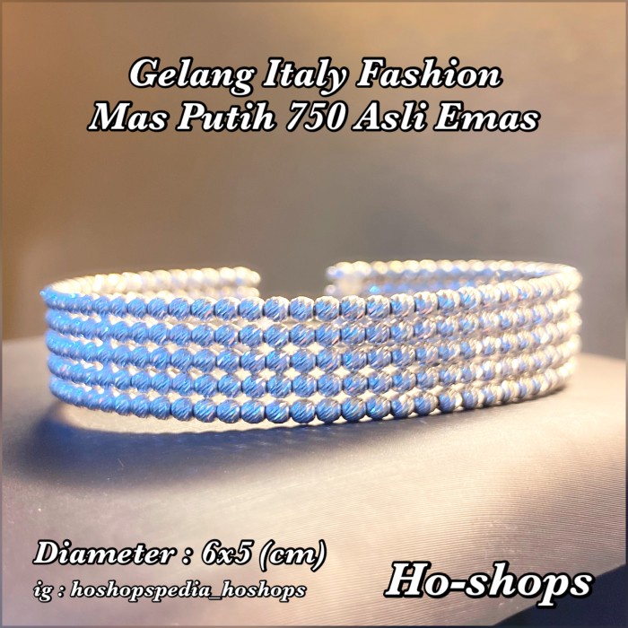✨Sale Gelang Italy Fashion Mas Putih Kadar 750 Asli Emas Ew.0F Terbatas