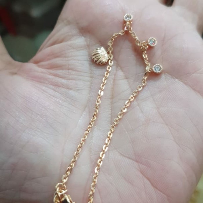 ✨Sale Gelang Tangan Rantai Mata Putih Emas Asli 375 375 20 Cm Jumbo Besar Limited