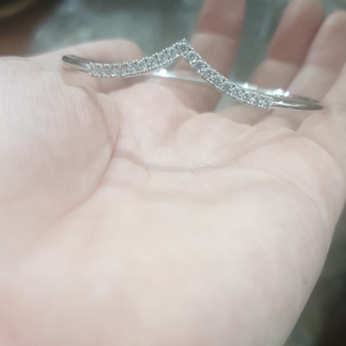 ✨Sale Bangle Listring Gelang Oval Solitaire Diamond Look Emas Asli Putih Ubs Terbaru