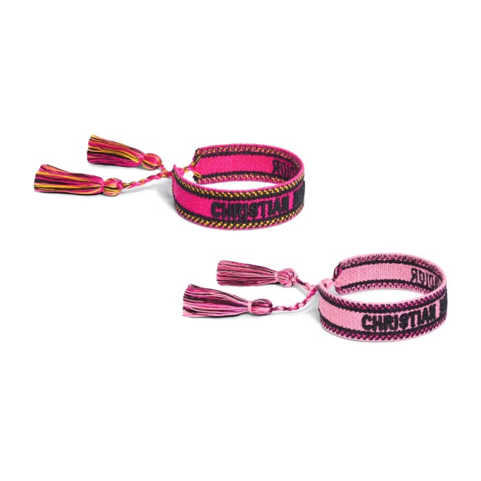 ✨Sale Gelang Dior Ladies J'Adior Bracelet Set Rani Pink And Pink Embroidery Berkualitas