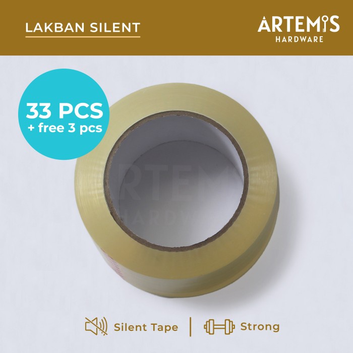 

✨Ready [33 Pcs Free 3 Pcs] Lakban Bening Silent/Quiet Anti Berisik 100 M Limited