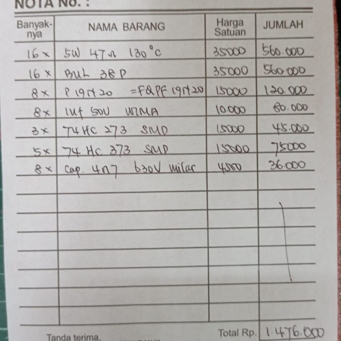 

✨Ready Nota Pembelian 1 476000 Berkualitas