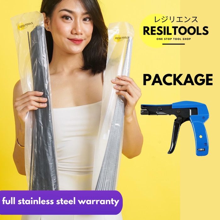 

✨Ready Paket Cable Ties Full Stainless 4.6 X 800 Mm Pemasang Cable Tis Gun Diskon