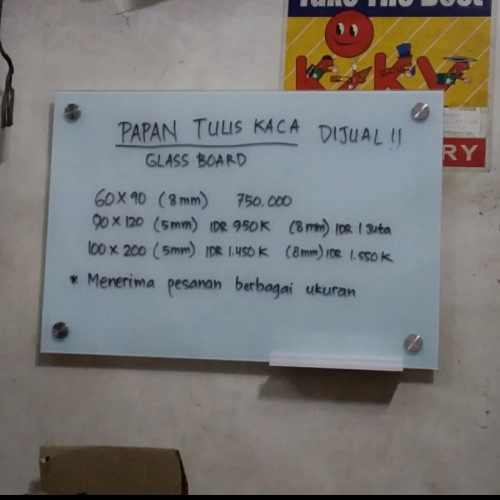 

✨Sale Papan Tulis Kaca Magnet 100X200 8Mm Terbatas