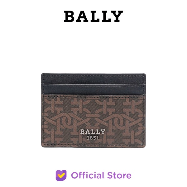 

✨Ready Bally Bhar Recycled Leather Card Holder - Brown/Black Berkualitas