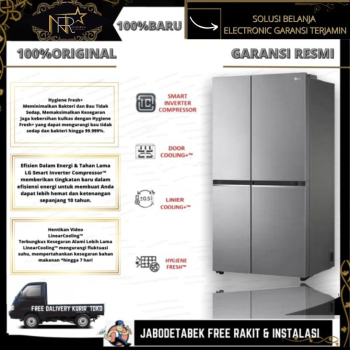 ✨Original Lg Gc B257Slvl Kulkas Side By Side Inverter Compresor Gc B257Slvl Diskon