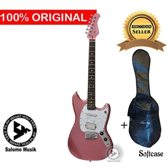 ✨New Ori Gitar Elektrik Electric Bacchus Universe Bms-Sh/R Pink Terbatas