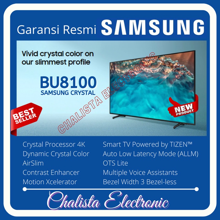 ✨New Tv Led 75Inch Samsung 75Bu8100 Uhd 4K Smart Tv 2022 Terbatas