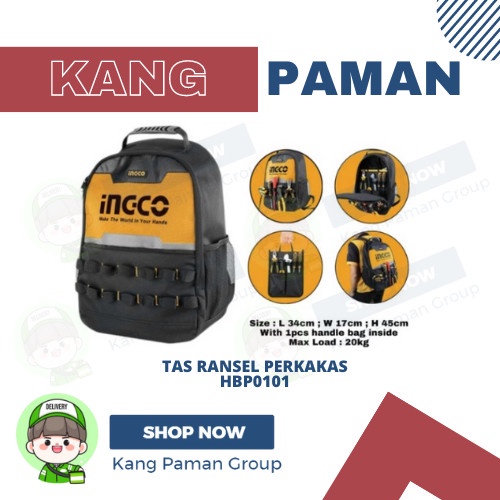 ✨New Tas Ransel Perkakas / Backpack / Tas Perkakas / Toolbag Ingco Hbp0101 Diskon