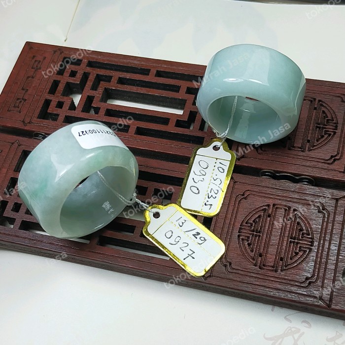 ✨Termurah Cincin Giok Burma Lebar Ukuran Besar  Sertifikat Terbatas