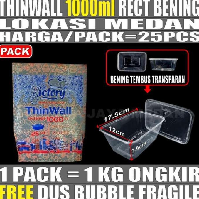 

best seller] Thinwall 1000ml Panjang Victory 25pcs Kotak Makanan Box Nasi Medan